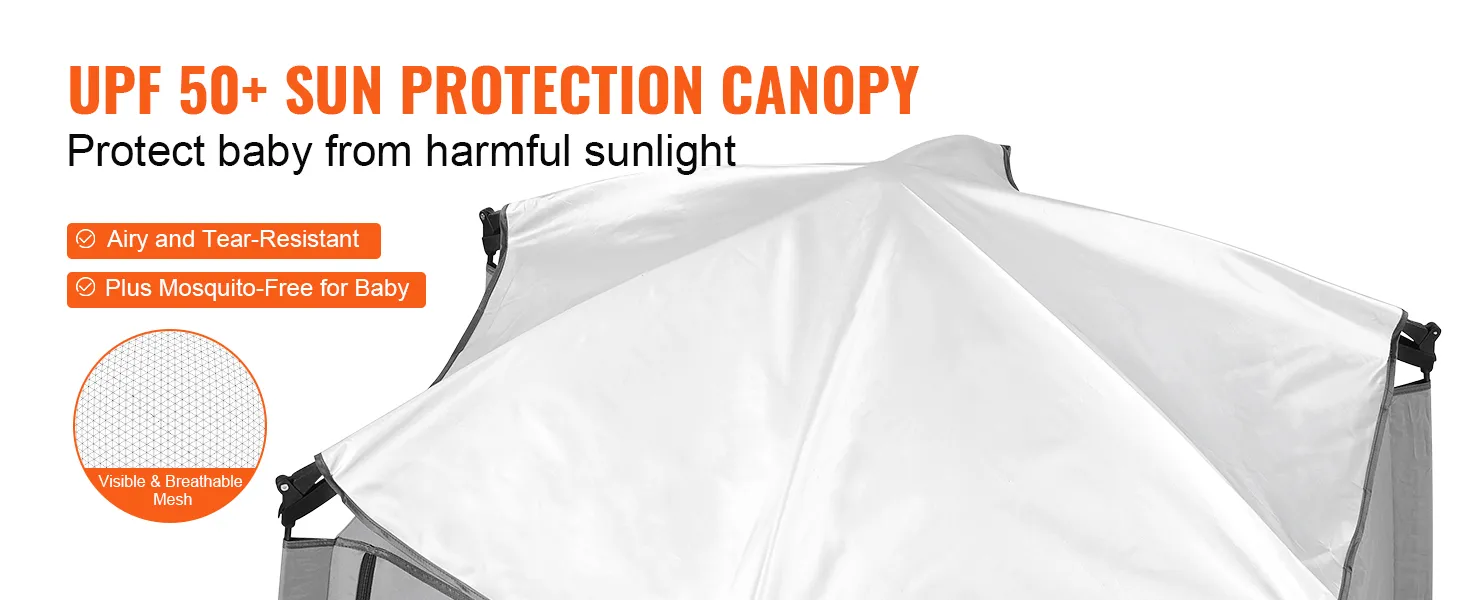 Sonnenschutzdach mit LSF 50+ für das VEVOR-Babylaufgitter, luftig, reißfest und mückenfrei für das Baby.