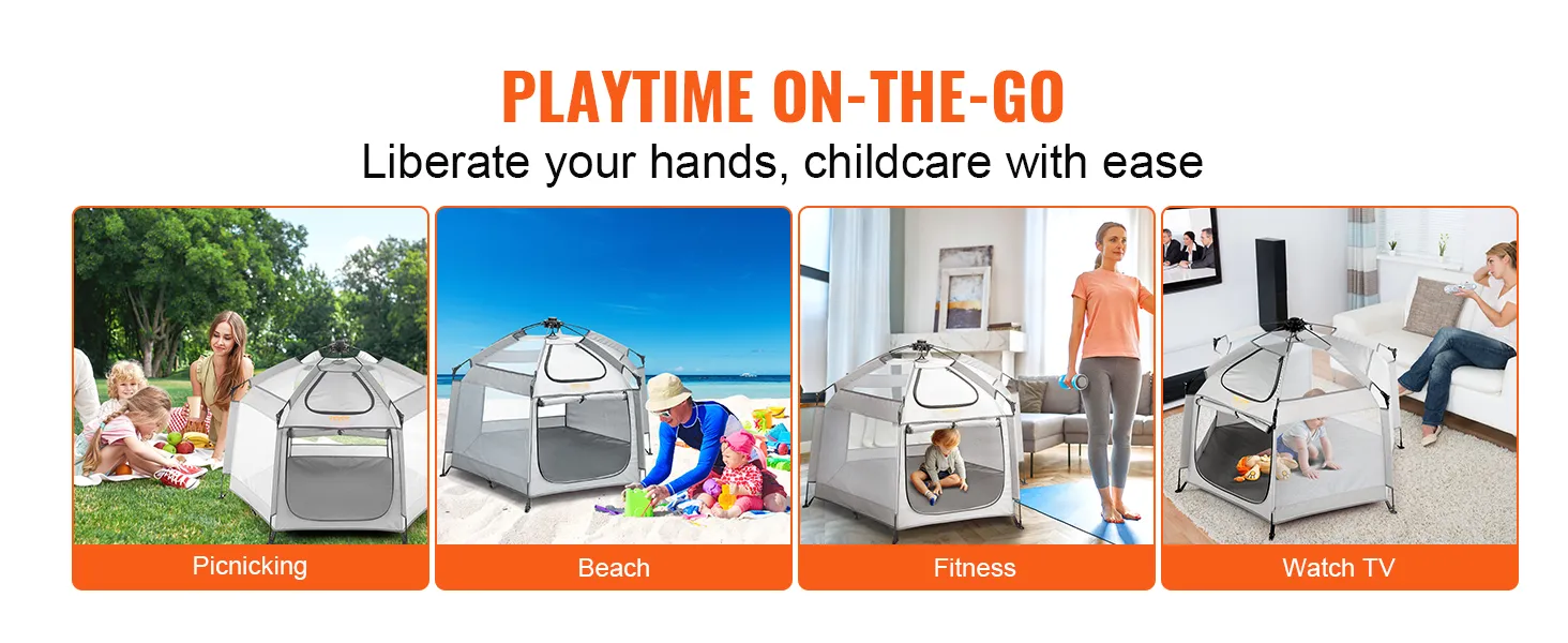 VEVOR-Babylaufstall für Picknick, Strand, Fitness und Fernsehen. Befreien Sie Ihre Hände mühelos.