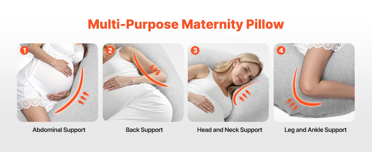 VEVOR Pregnancy Pillow, C-Shaped Full Body Maternity Pillow for Sleeping, Ultra-Soft and Breathable Pregnant Support Pillows with Removable & Washable Cover, Perfect for Back, Belly, Hip, Legs Relief