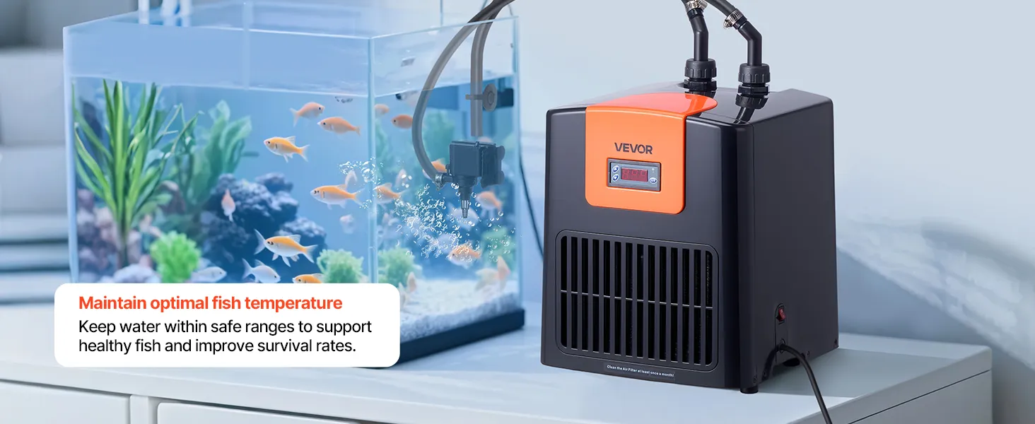 Aquarium Chiller 52 Gallon 1/10 HP Water Chiller Hydroponics Fish Tank