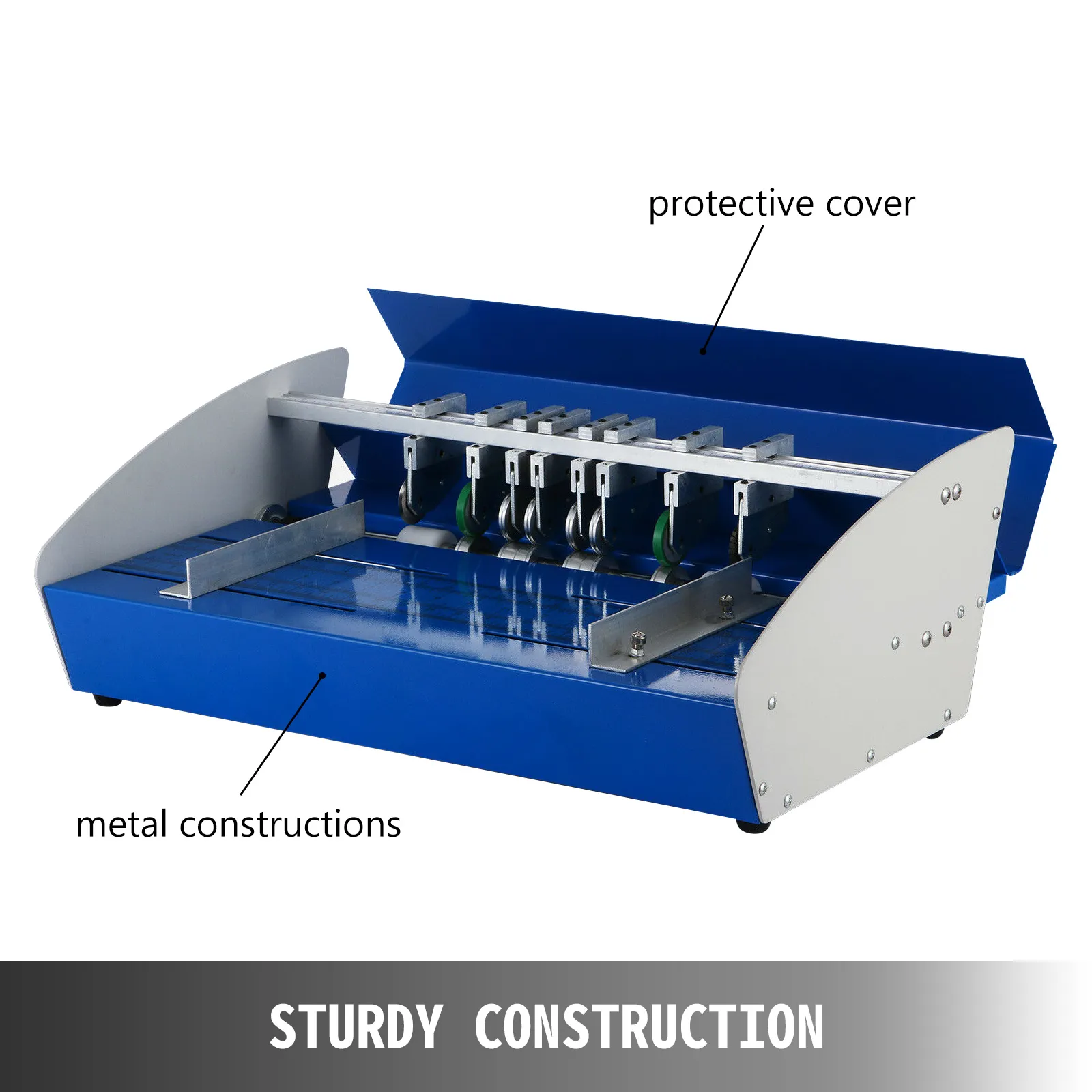 Elektrische Rillmaschine von VEVOR mit Schutzhülle und stabiler Metallkonstruktion.
