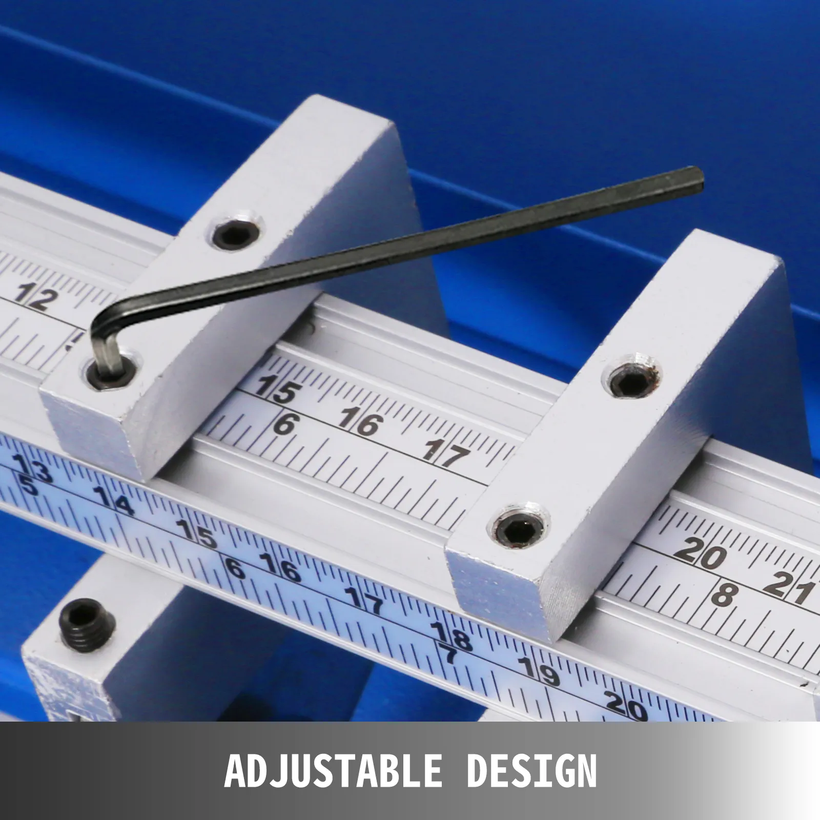 Einstellbares Design der elektrischen Rillmaschine von VEVOR mit Lineal und Inbusschlüssel.
