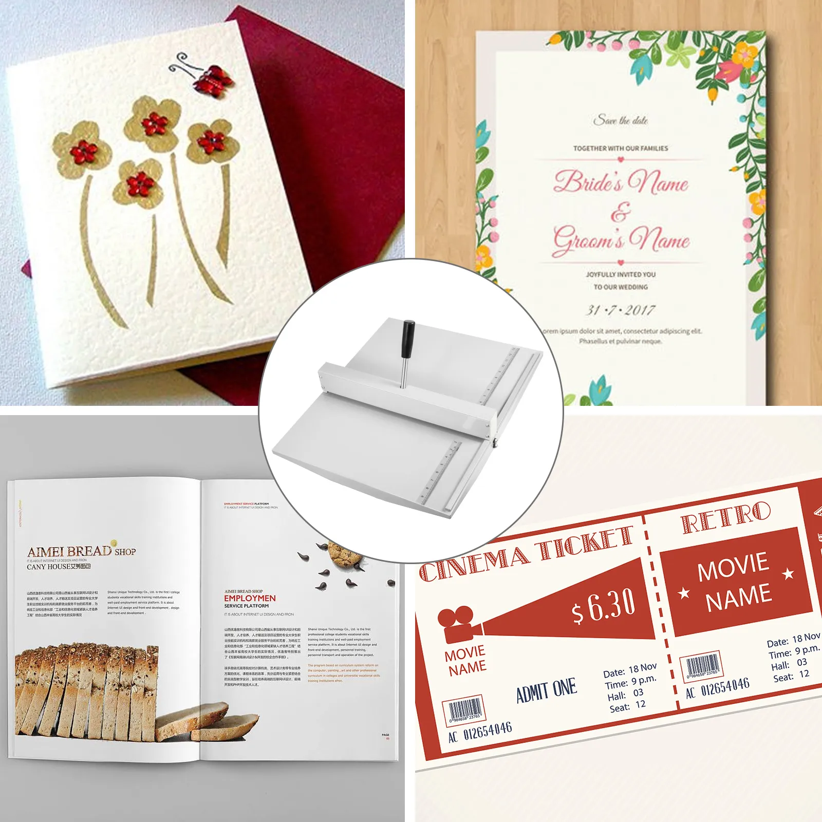 VEVOR-Rillmaschine für Hochzeitskarten, Broschüren und Kinokarten.