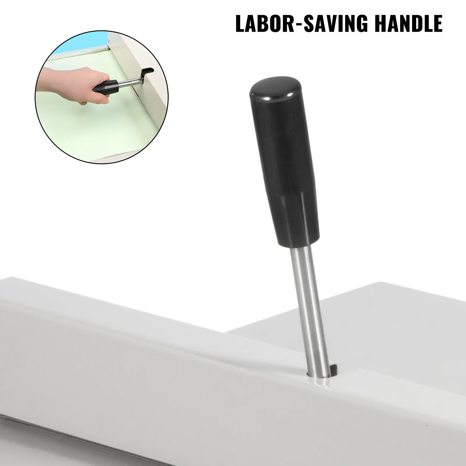 labor-saving handle on VEVOR creasing machine.