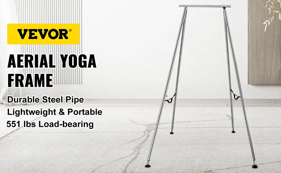 VEVOR aerial yoga frame - steel pipe, lightweight, portable, 551 lbs load-bearing.