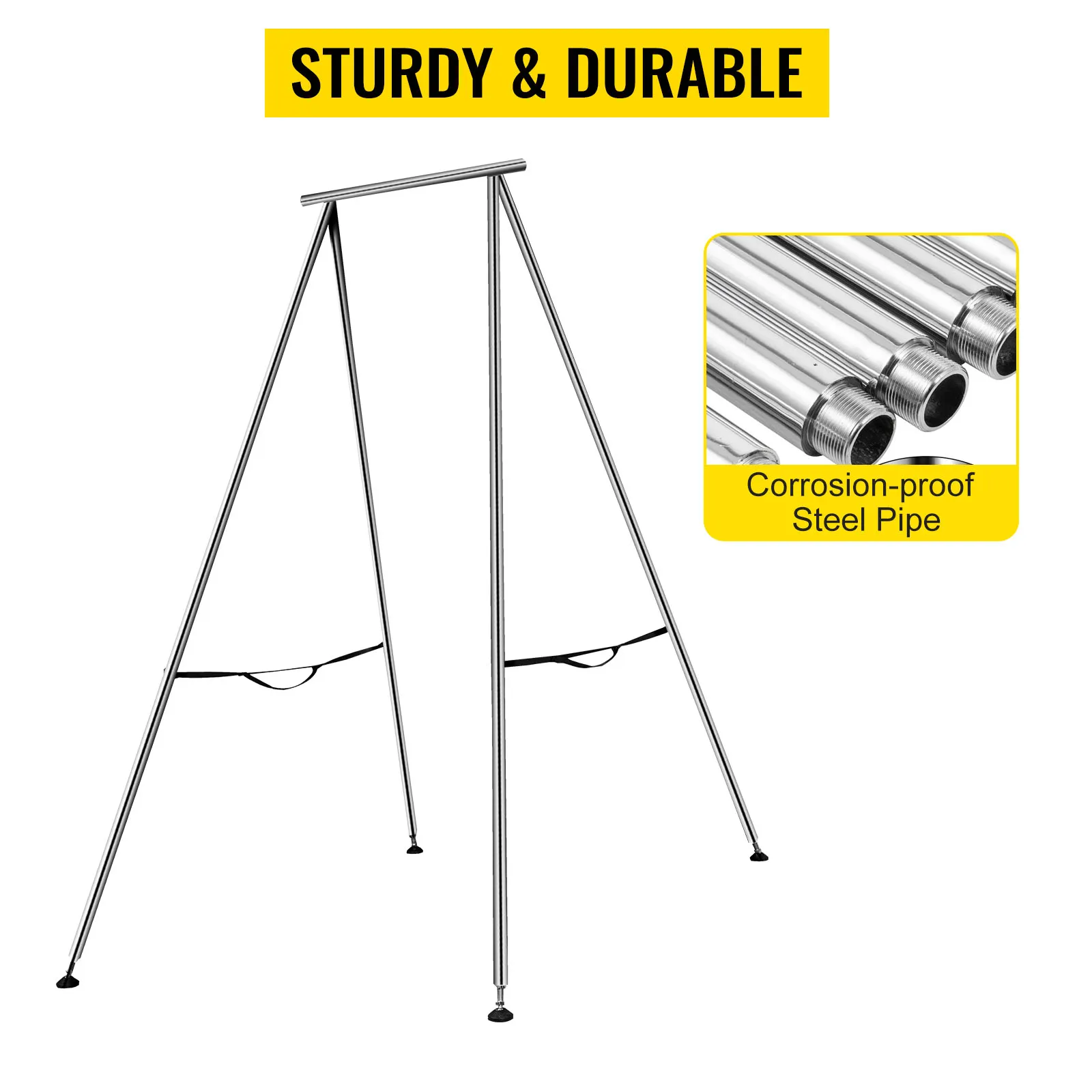 VEVOR aerial yoga frame with corrosion-proof steel pipe, sturdy and durable.