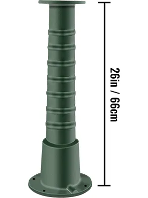 Bomba de agua manual antigua VEVOR, 26 pulgadas de alto, hierro fundido verde con diseño acanalado.