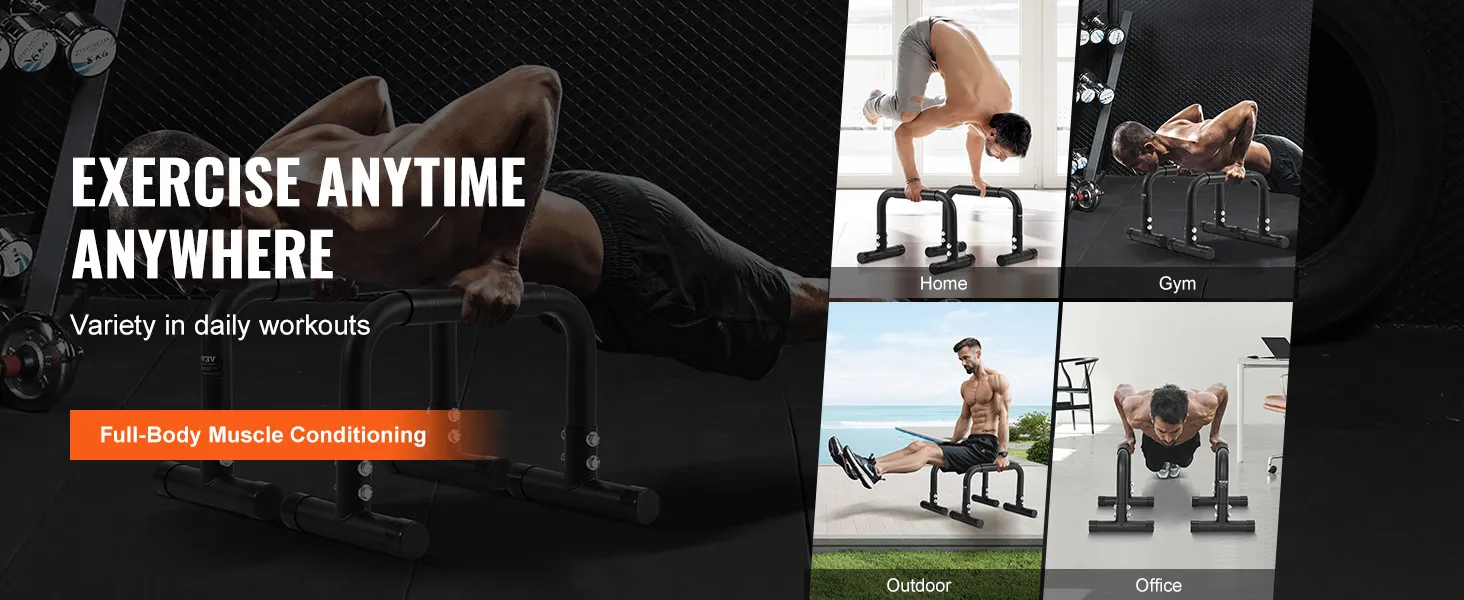 VEVOR Dip-Stangen für Ganzkörper-Muskeltraining zu Hause, im Fitnessstudio, im Freien und beim Training im Büro.