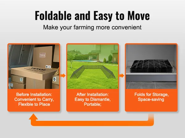 VEVOR chicken tunnels: foldable, portable with easy installation and compact storage.