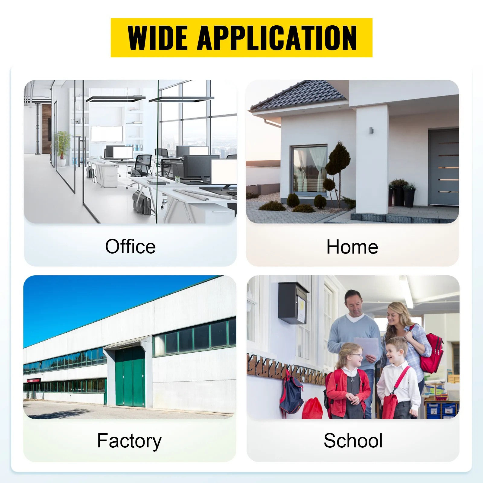 VEVOR-suggestiebak: brede toepassing voor kantoor-, thuis-, fabrieks- en schoolomgevingen.