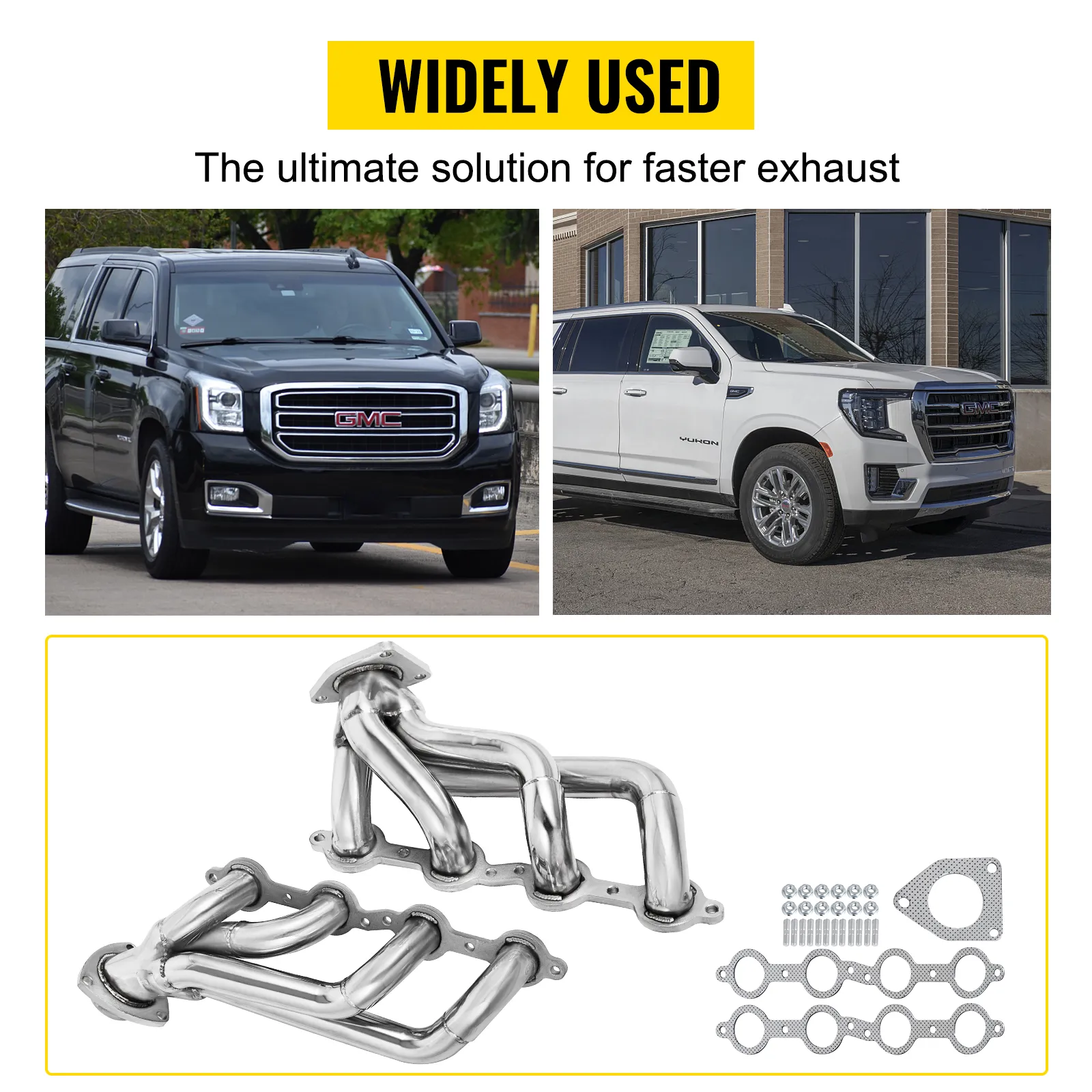 Cabezal de escape VEVOR para GMC Yukon, mejora un escape más rápido, ampliamente utilizado.