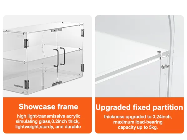 3 Tray Bakery Display Case,Clear Display Case,Pastry
