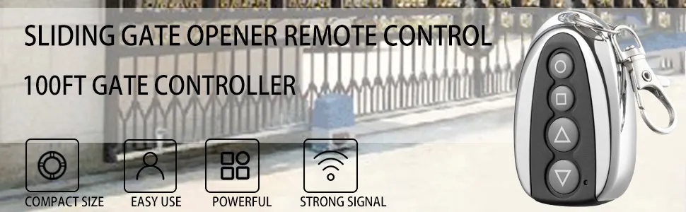 VEVOR gate remote control for sliding gate with compact size and easy use buttons.