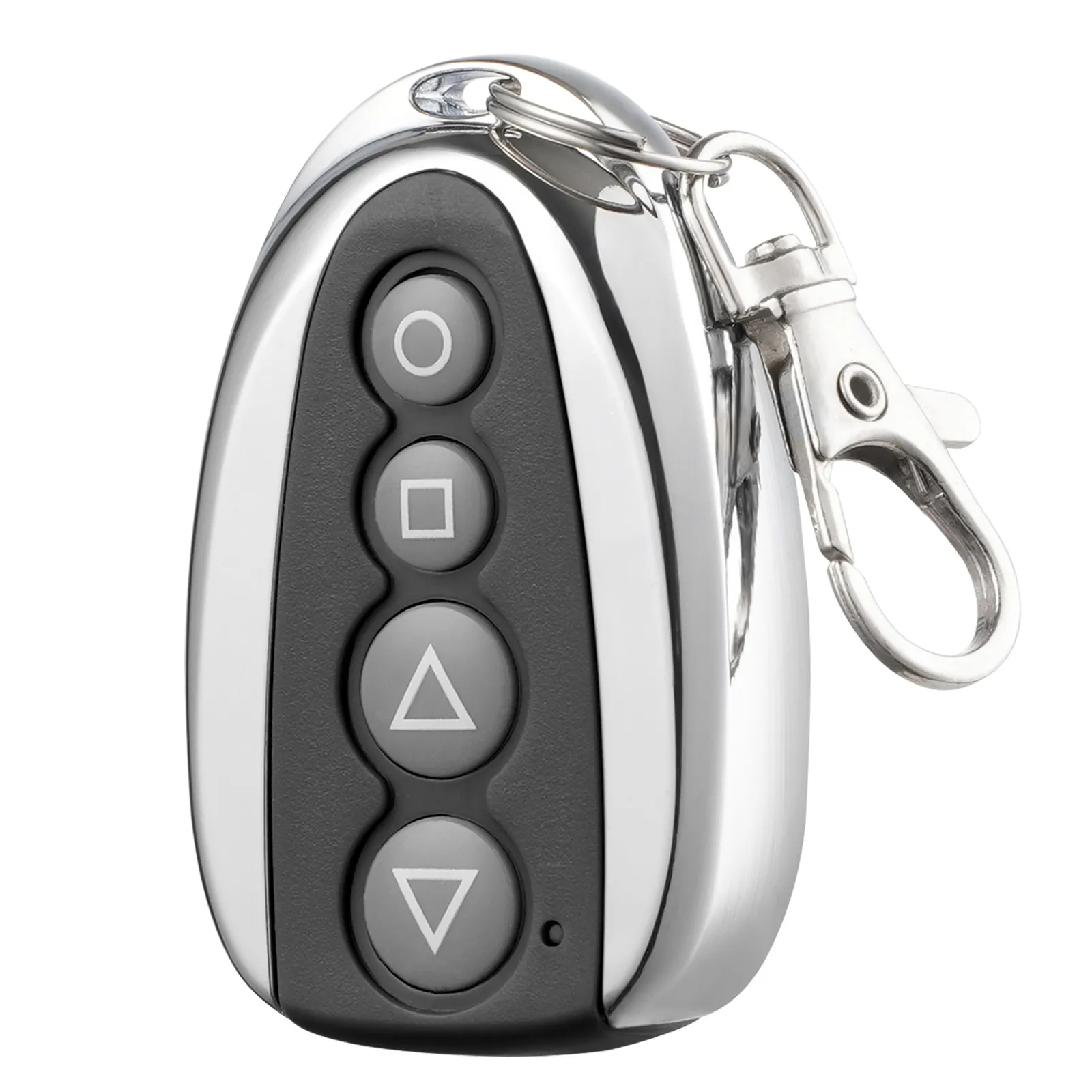 VEVOR gate remote control with four buttons and keychain hook.