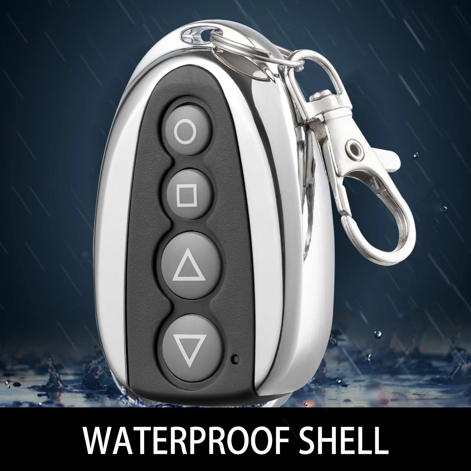 VEVOR gate remote control with waterproof shell in rain.