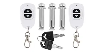 remote controls, keys, and bolts included with VEVOR automatic parking lock.