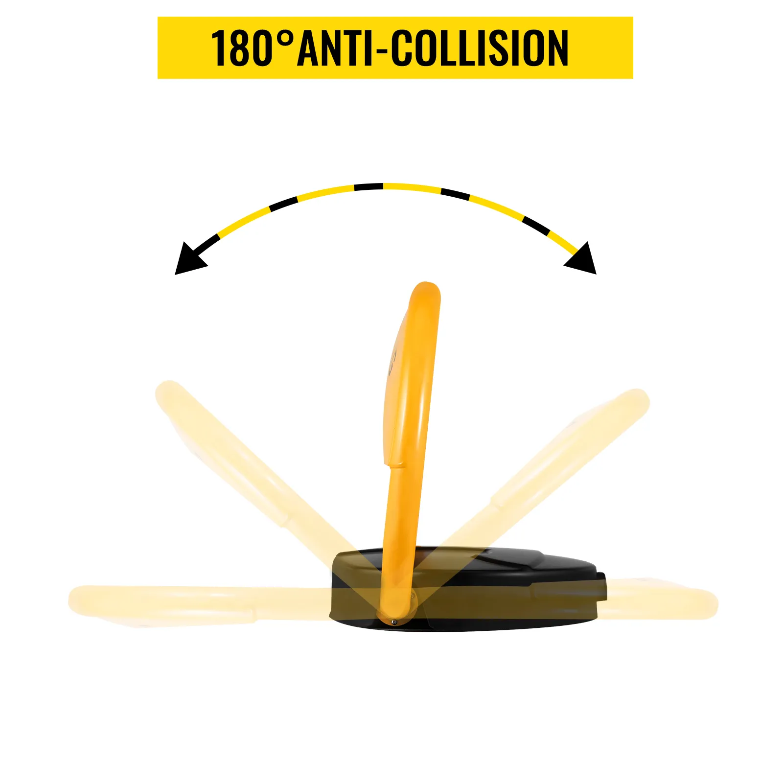 VEVOR automatic parking lock with 180° anti-collision feature in various positions.