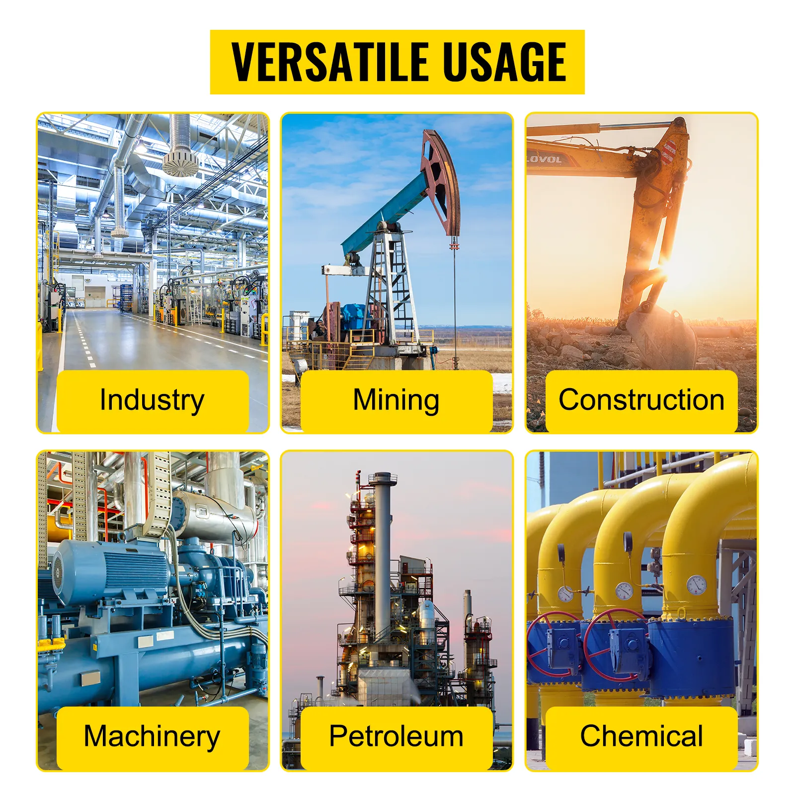 Das Hydraulikdruckprüfset von VEVOR wird in der Industrie, im Bergbau, im Bauwesen, im Maschinenbau, in der Erdöl- und Chemiebranche verwendet.