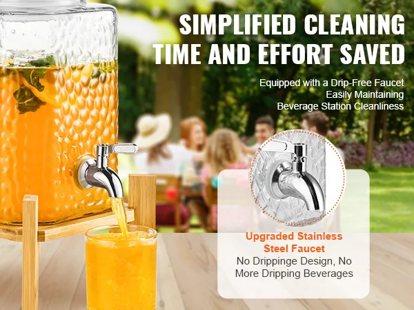VEVOR beverage dispenser with stainless steel faucet, perfect for outdoor gatherings and easy cleaning.