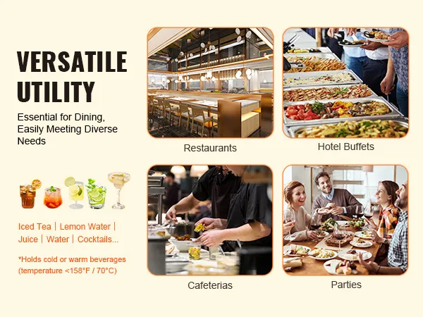 versatile beverage dispenser for restaurants, hotel buffets, cafeterias, and parties.