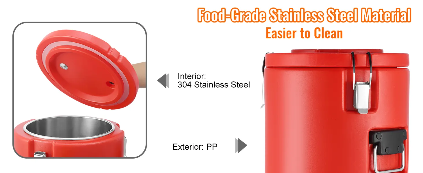 VEVOR stainless steel beverage dispenser with food-grade material, easy to clean, and robust design.