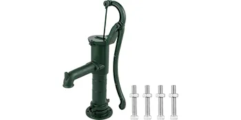 VEVOR antieke handwaterpomp met handvat en bodemplaat, inclusief vier bouten.