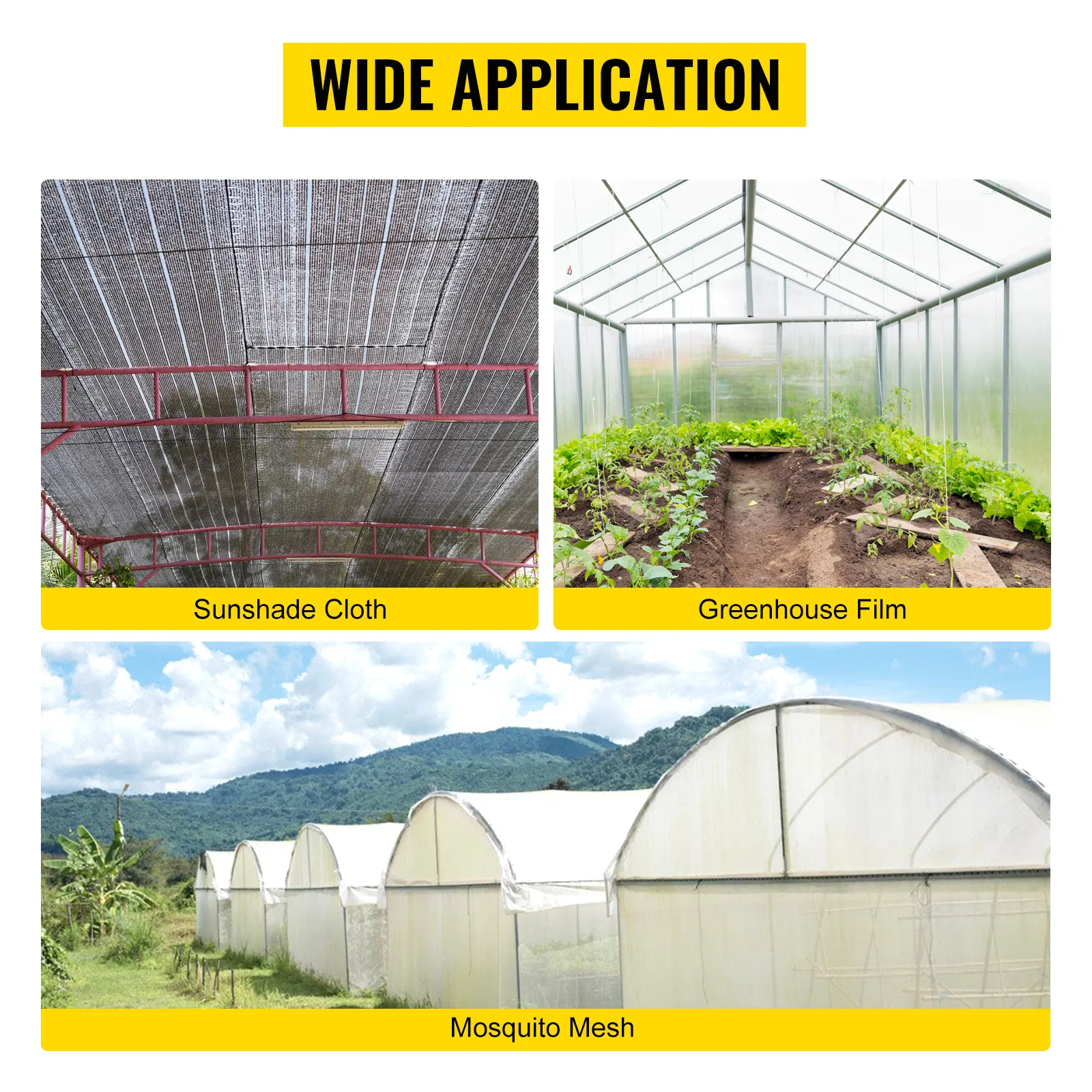 wide application of VEVOR spring wire and lock channel for sunshade, greenhouse, mosquito mesh.