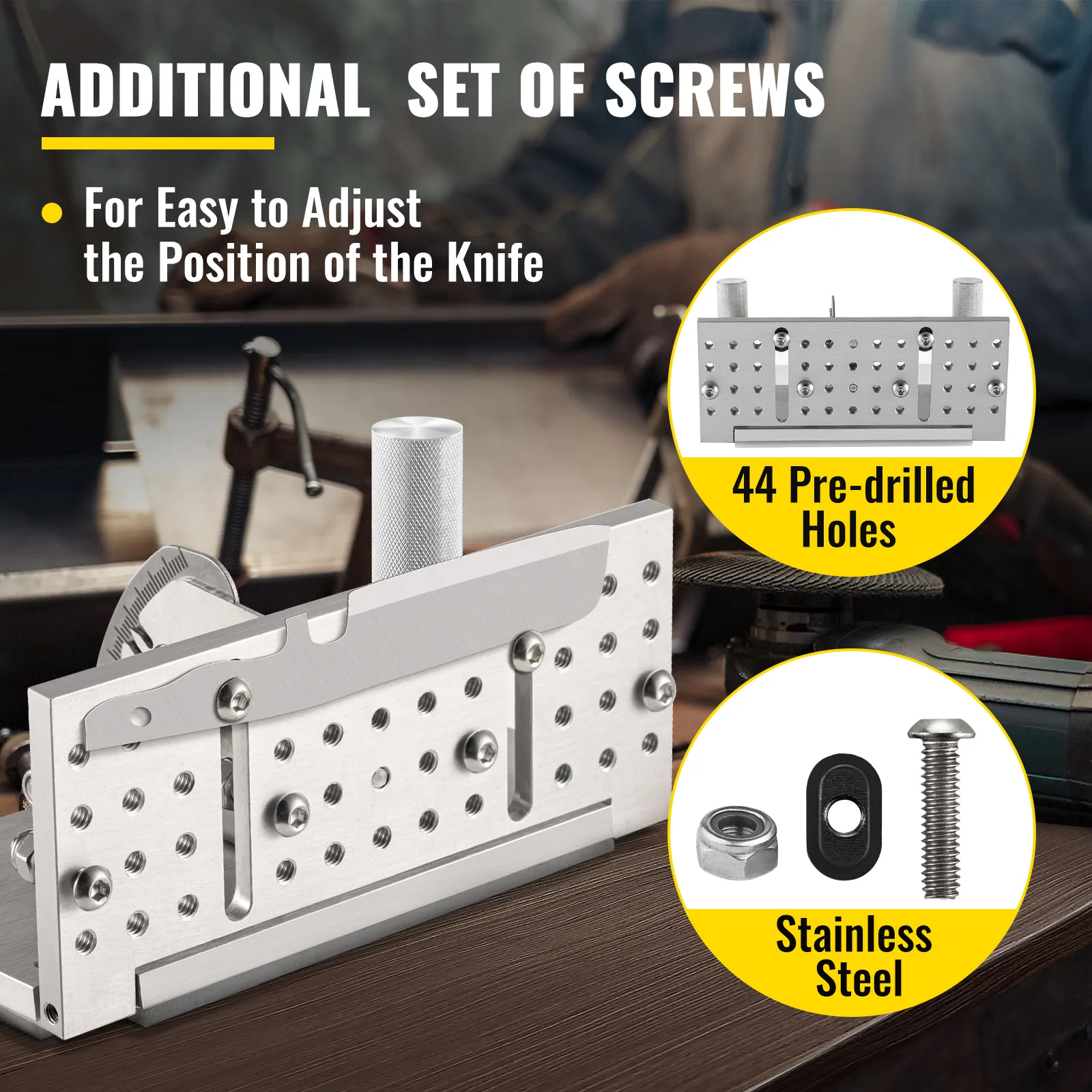VEVOR bandslijpmachinemal met 44 voorgeboorde gaten en roestvrijstalen schroeven