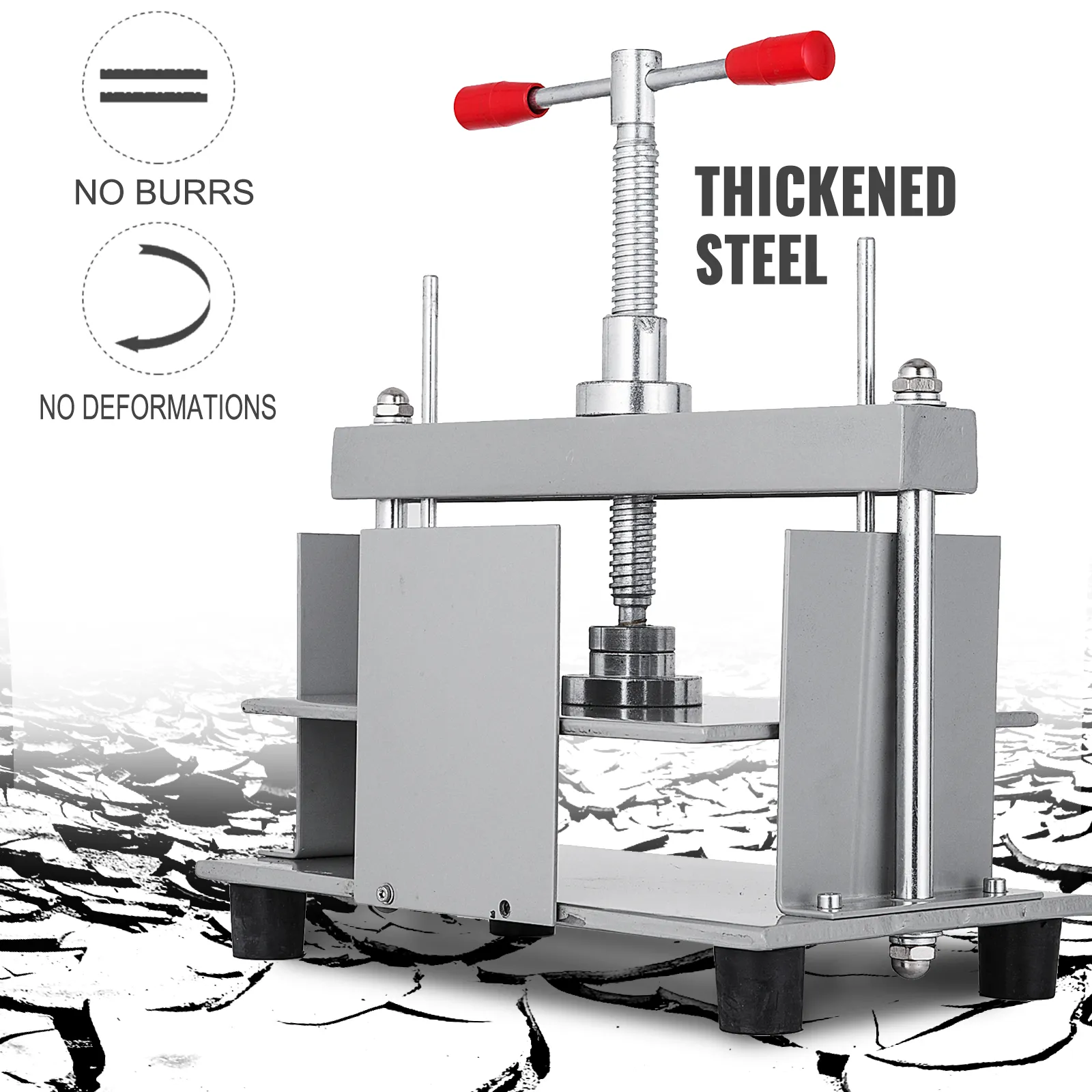 VEVOR manual paper press machine with thickened steel, no burrs, and no deformations.