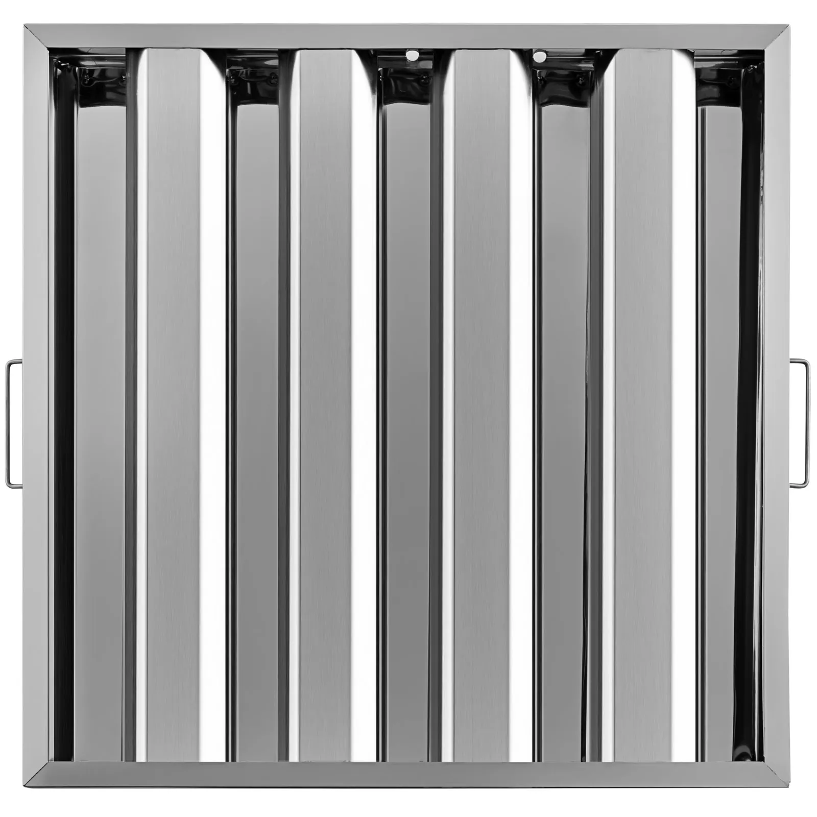 Filtros de campana VEVOR con lamas de acero inoxidable brillante y marco resistente.