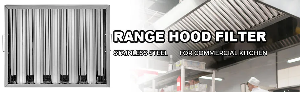 VEVOR hood filters: stainless steel range hood filter for commercial kitchens.