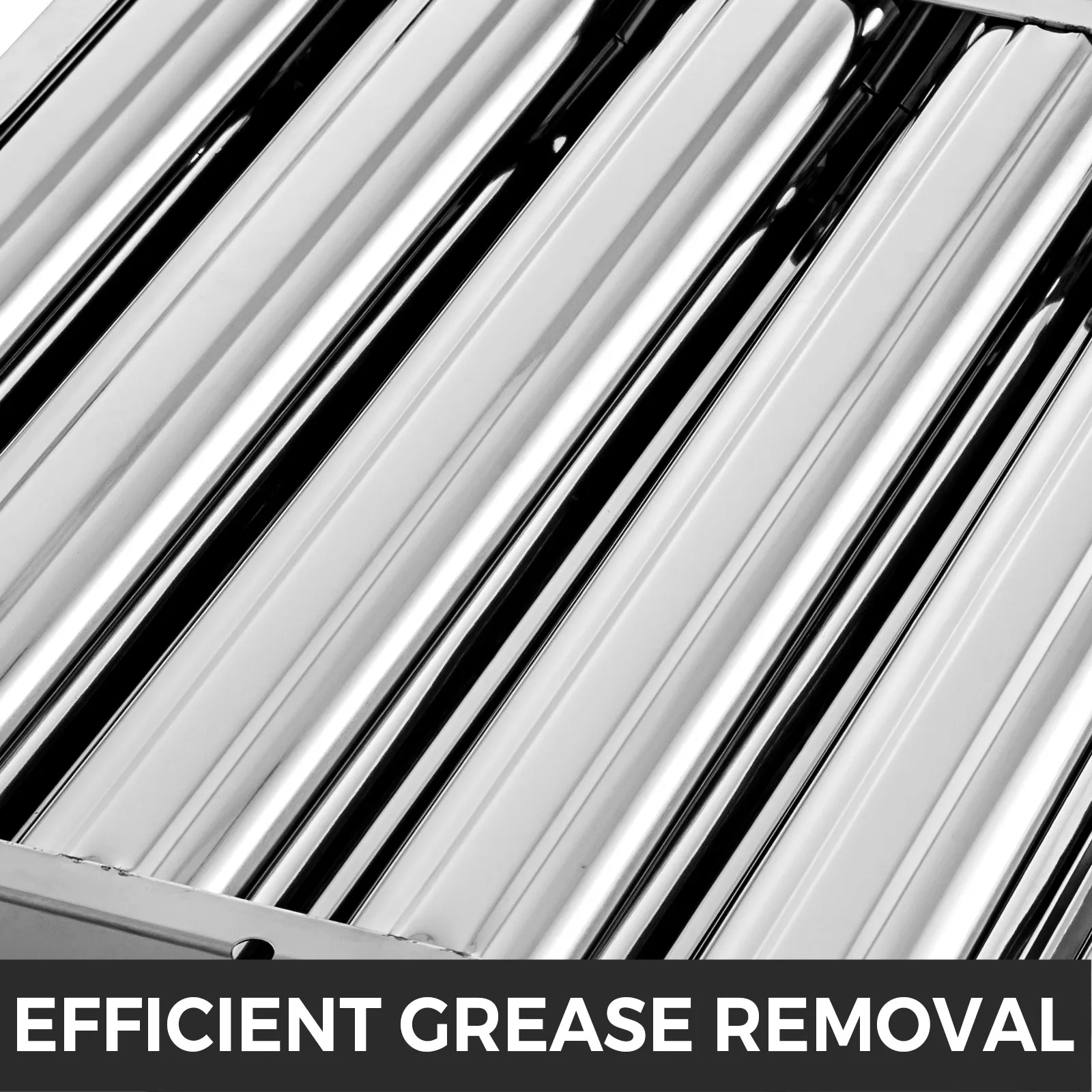 stainless steel VEVOR hood filters with efficient grease removal, close-up view.