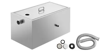 VEVOR Gewerbe-Fettabscheider mit Schlauch und Armaturen, Edelstahl-Finish