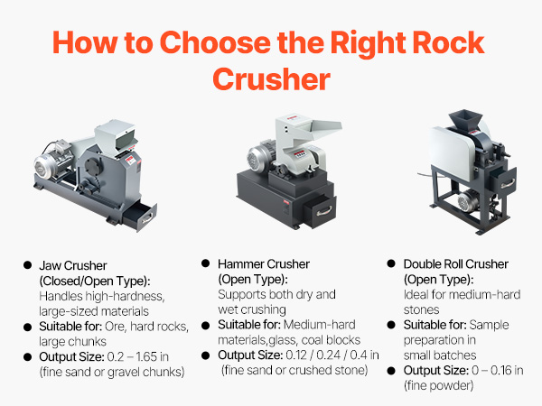 VEVOR Jaw Crusher Machine, 4KW High Power Rock Stone Crush Machine