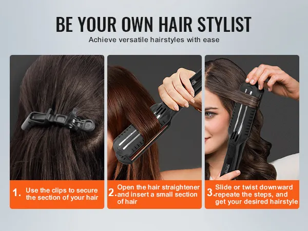 be your own hair stylist with VEVOR hair straightener, achieve versatile hairstyles with ease.