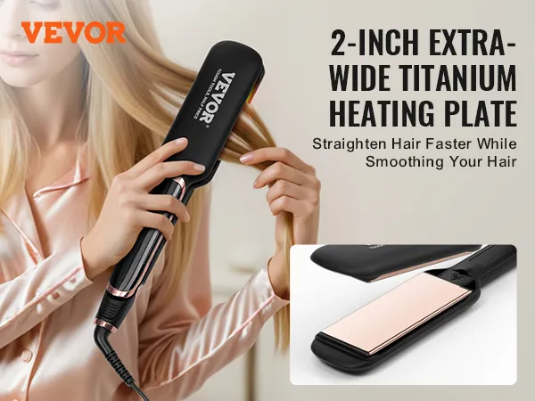 VEVOR stijltang met 2-inch extra brede titanium verwarmingsplaat voor sneller stijlen van het haar.