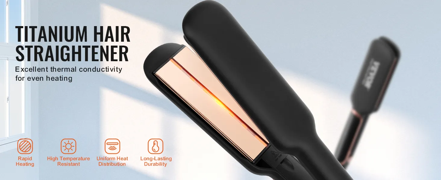 Stijltang van titanium met snelle opwarming, hoge temperatuurbestendigheid en lange levensduur.