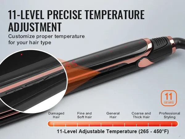 VEVOR stijltang met 11 temperatuurstanden en digitaal display voor nauwkeurige styling.