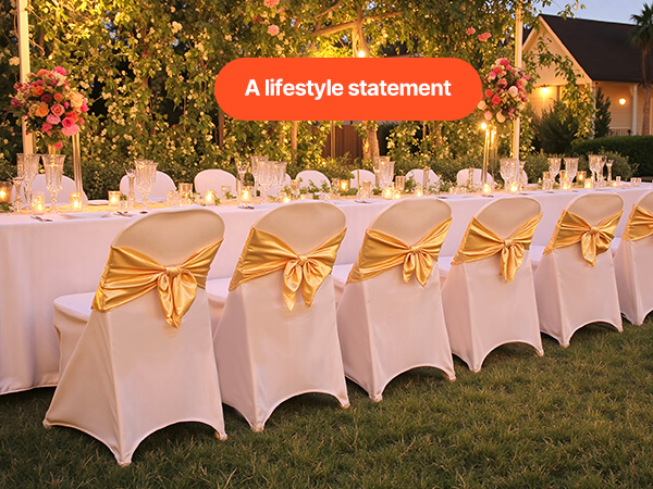 Housses De Chaise Extensibles 30 Pièces Blanc | Polyester-élasthanne, Pour Mariage, Banquet, Salle à Manger - 5