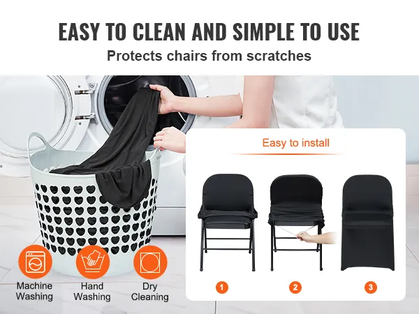 VEVOR stuhlhussen: leicht zu reinigen und zu installieren, maschinenwaschbar.