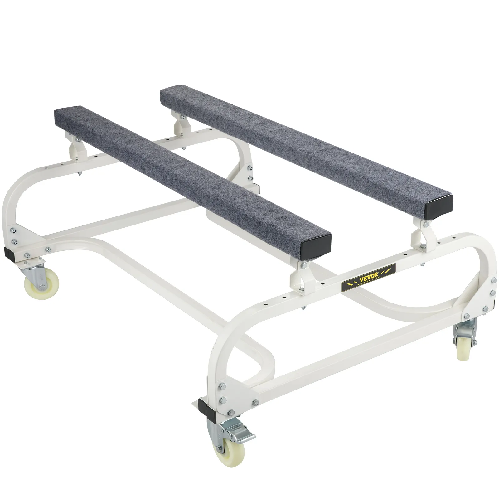 VEVOR jet ski dolly with padded supports and swivel casters for easy transportation.