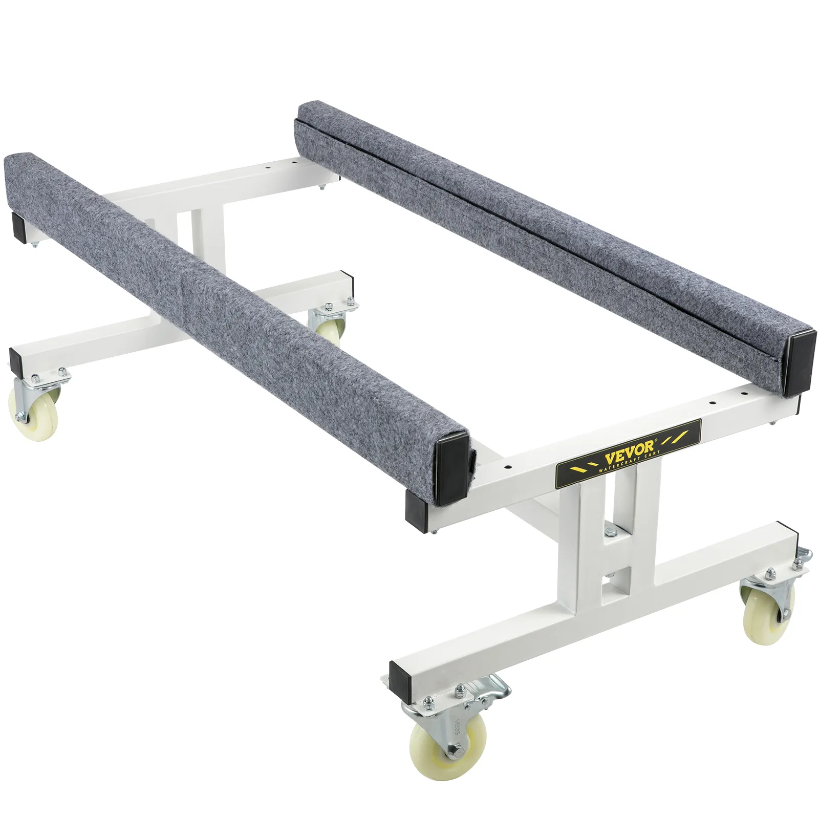 VEVOR watercraft dolly with padded bars and swivel caster wheels for easy boat transportation.