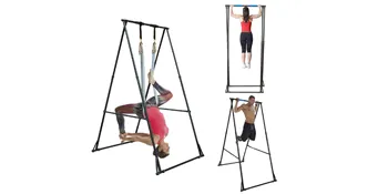 people exercising on a VEVOR pull up bar, showcasing various workout positions.