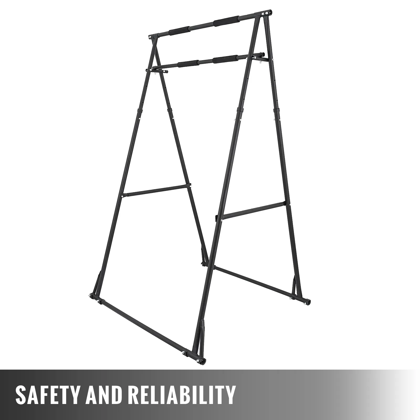 VEVOR pull up bar sturdy standalone frame for safety and reliability.