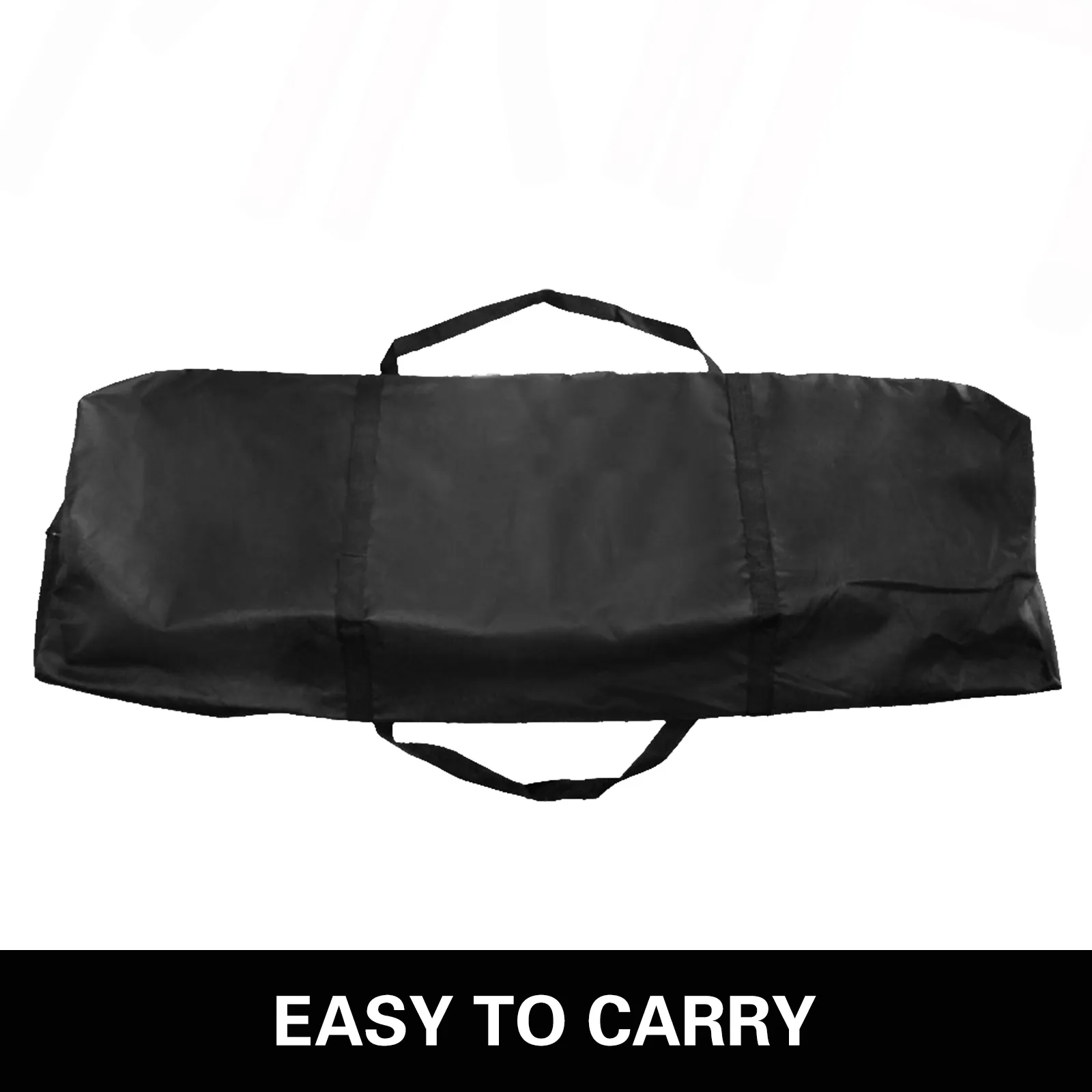 Bolsa de transporte negra para la estación de dominadas VEVOR con asas y texto "fácil de llevar".