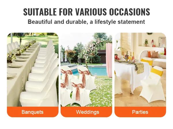 VEVOR-Stuhlhussen aus Spandex für Klappstühle zum Aufstellen auf Banketten, Hochzeiten und Partys.