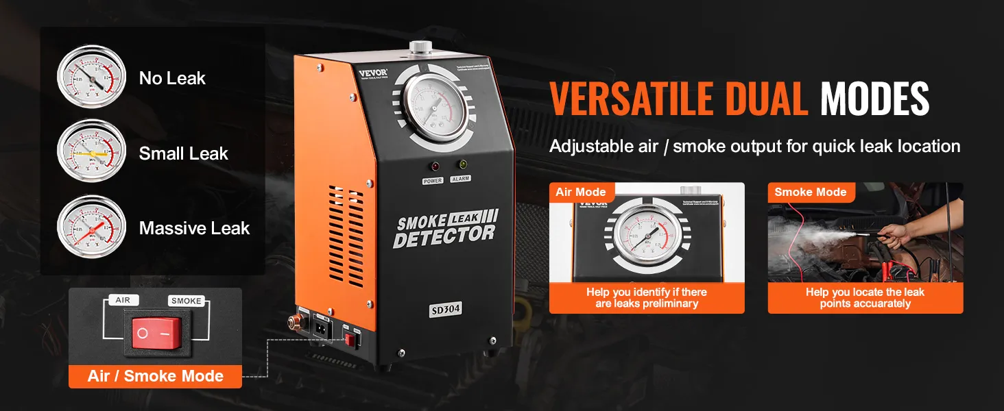 VEVOR Automotive Smoke Machine Leak Detector EVAP Leak Tester Built-in Air Pump