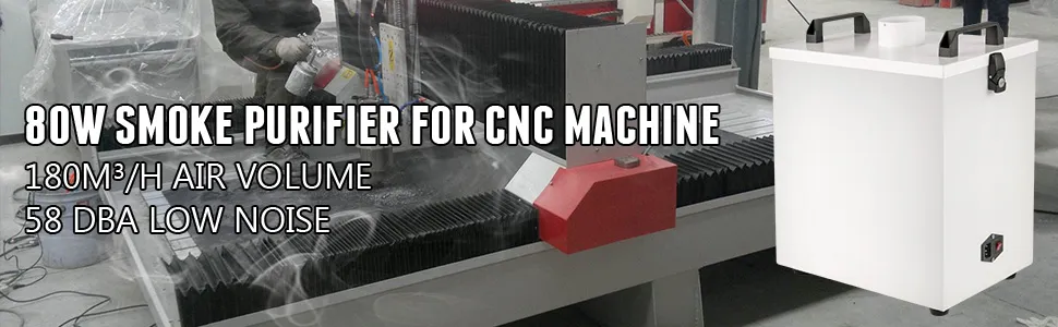 Purificador de aire de humo VEVOR para máquina CNC, 80 W, volumen de aire de 180 m³/h, bajo nivel de ruido de 58 dba.