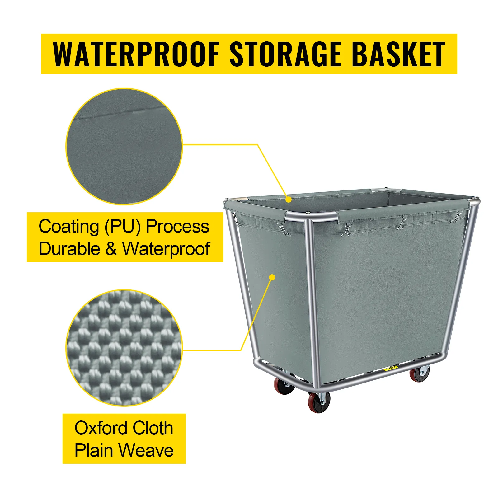 Camión de cesta VEVOR con revestimiento de PU y tela Oxford, duradero e impermeable.