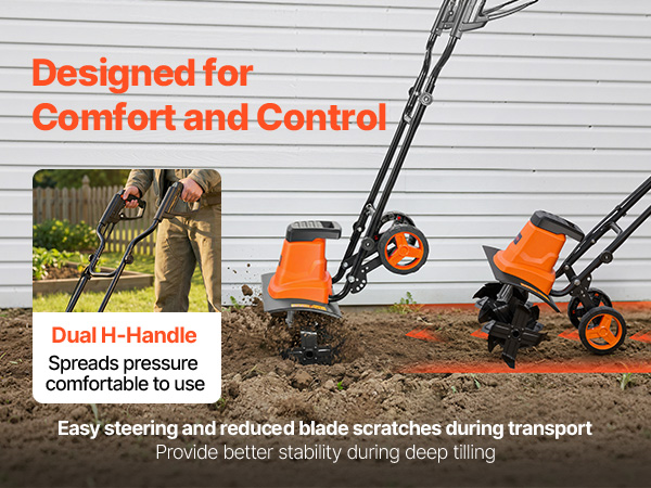 VEVOR Corded Electric Tiller, 18 Inch Tilling Width Garden